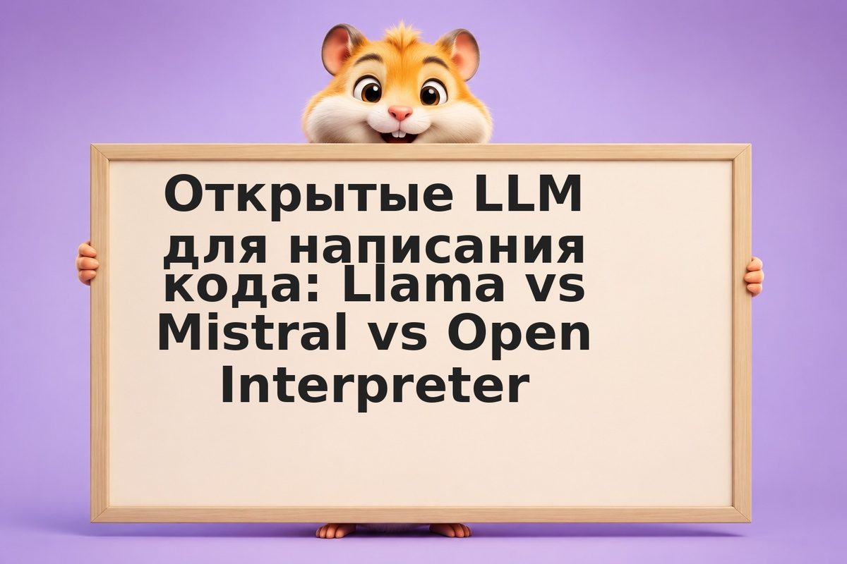 Открытые LLM для написания кода: Llama vs Mistral vs Open Interpreter