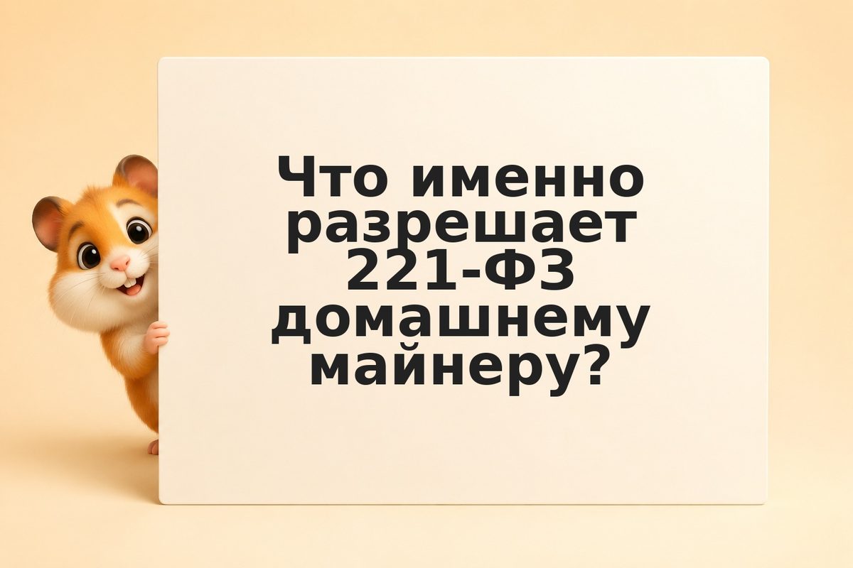 Домашний майнинг по 221-ФЗ: лимит 6 000 кВт·ч, налог и реестр в 2026 году