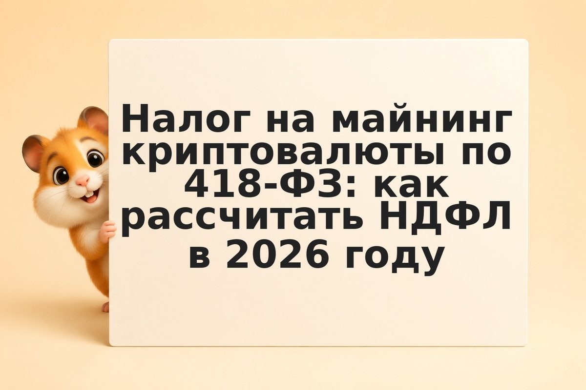 Налог на майнинг криптовалюты по 418-ФЗ: как рассчитать НДФЛ в 2026 году