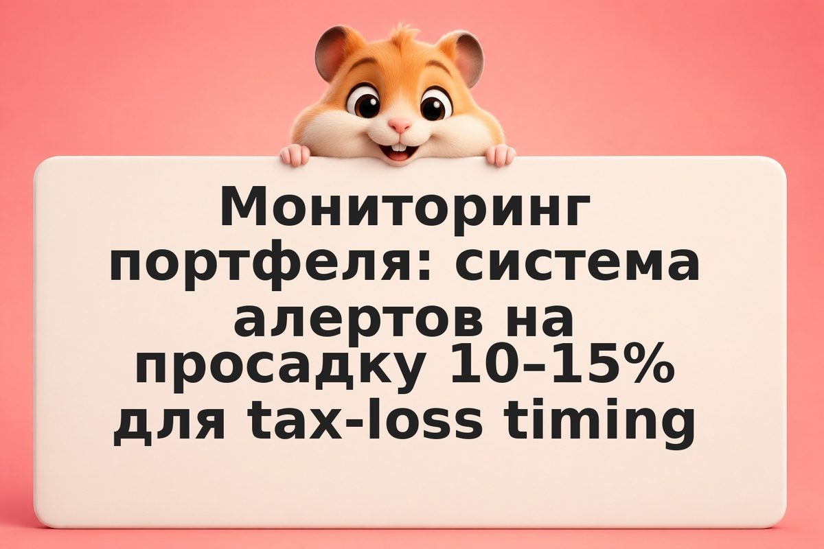 Мониторинг портфеля: система алертов на просадку 10–15% для tax-loss timing