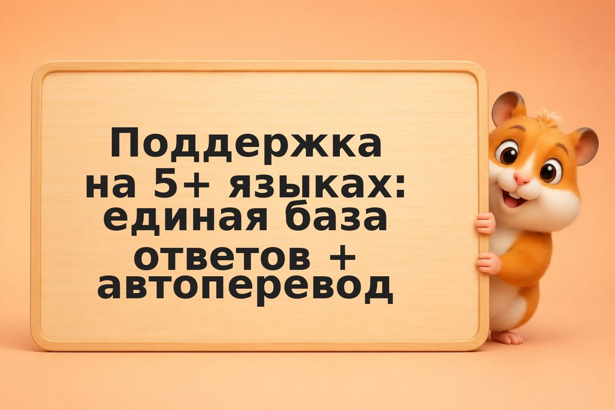 Поддержка на 5+ языках: единая база ответов + автоперевод