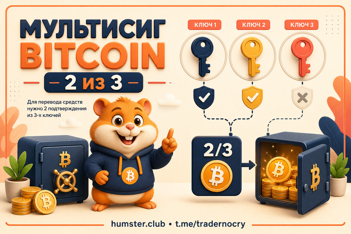 Мультисиг 2-из-3 для Bitcoin: настройка и 12 типичных ошибок
