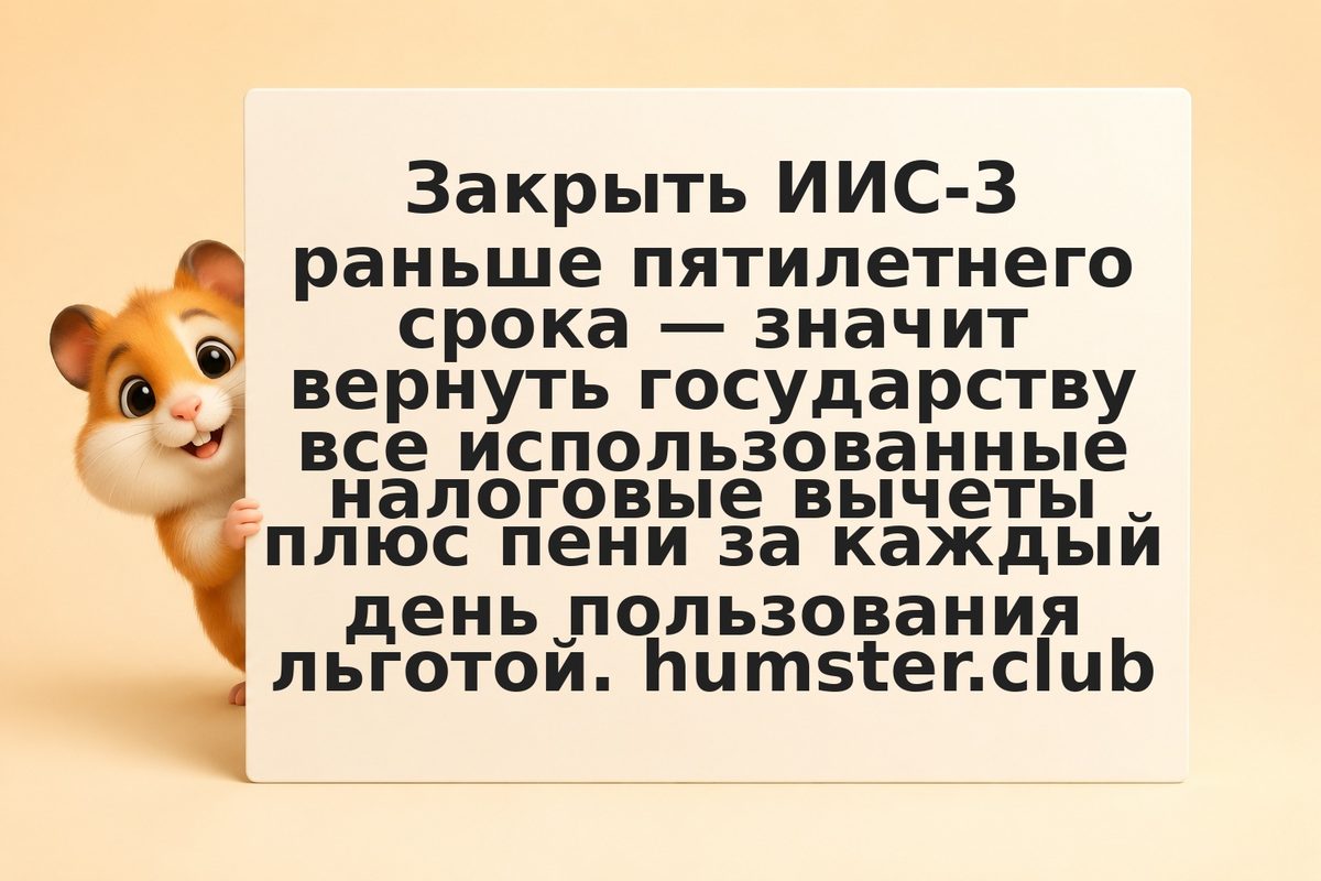 Досрочное закрытие ИИС-3: возврат вычетов, пени и расчёт задолженности