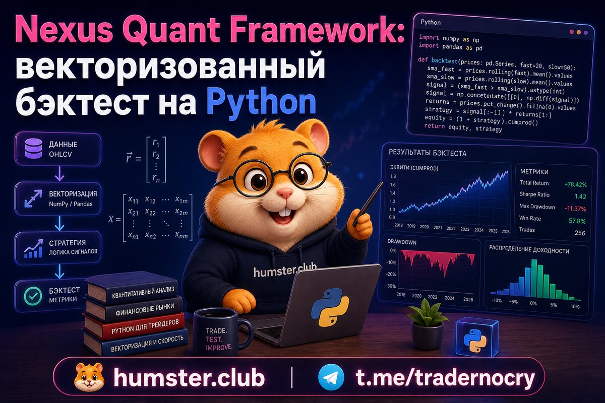 Nexus Quant Framework: векторизованный бэктест, live-сканер и автоматическая заг