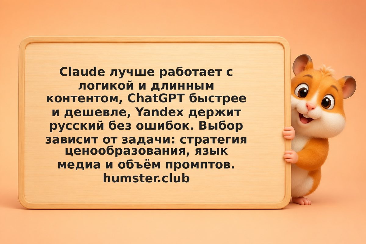 Какая нейросеть пишет лучшие маркетинговые тексты: Claude, ChatGPT или Yandex