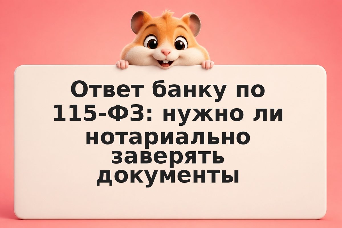 Ответ банку по 115-ФЗ: нужно ли нотариально заверять документы