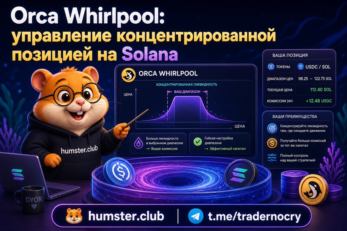Orca Whirlpool: управление концентрированной позицией на Solana