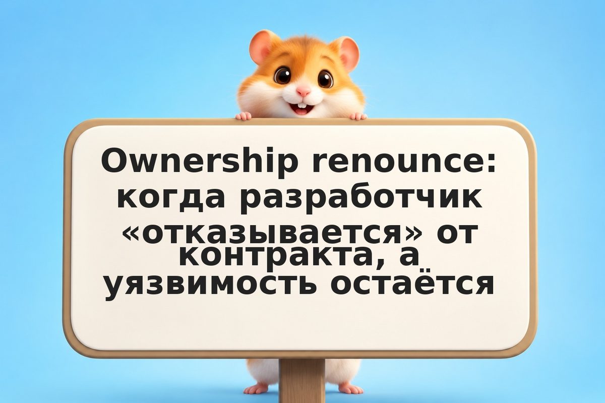 Ownership renounce: когда разработчик «отказывается» от контракта, а уязвимость 