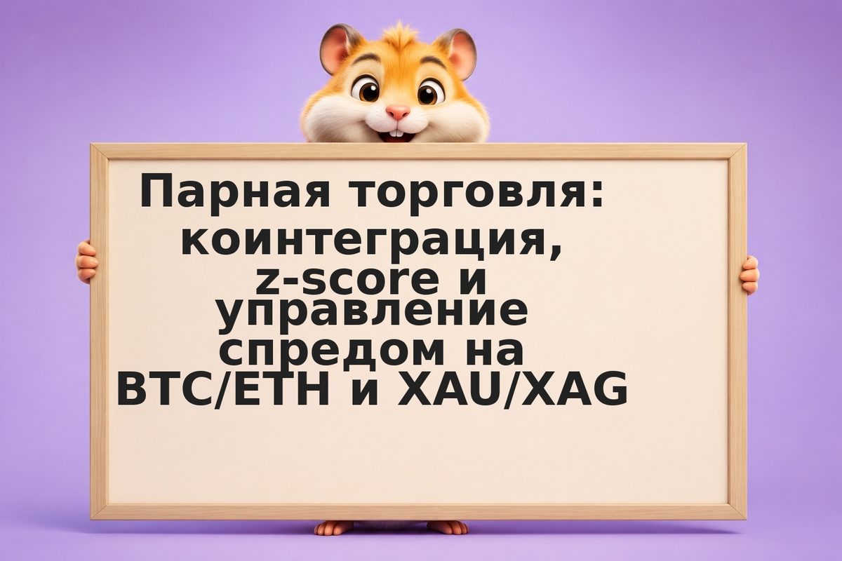 Парная торговля: коинтеграция, z-score и управление спредом на BTC/ETH и XAU/XAG