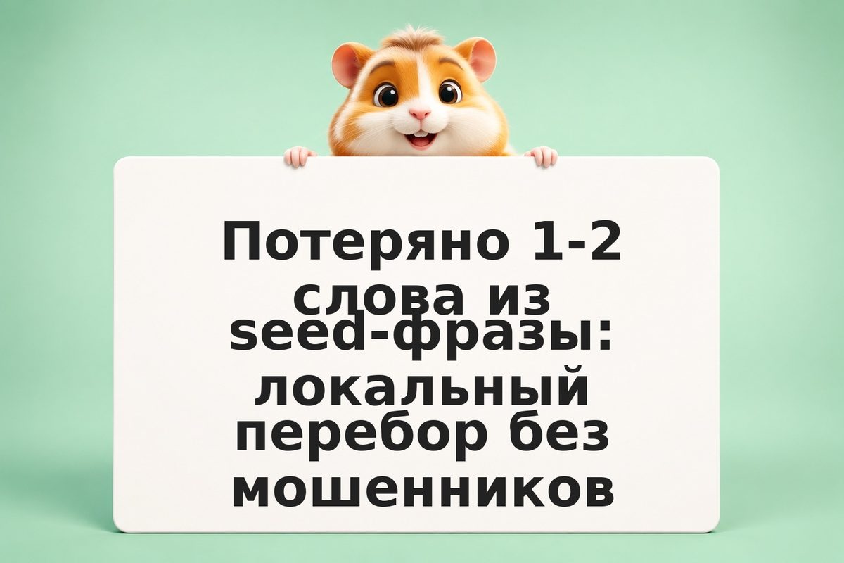 Потеряно 1-2 слова из seed-фразы: локальный перебор без мошенников