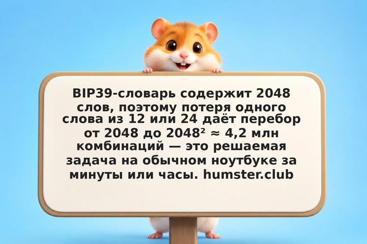 Потеряно 1-2 слова из seed-фразы: локальный перебор без мошенников
