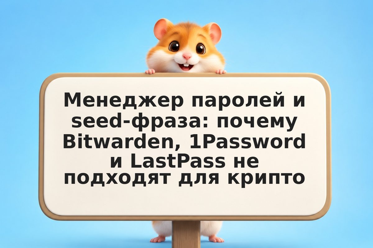 Менеджер паролей и seed-фраза: почему Bitwarden, 1Password и LastPass не подходя