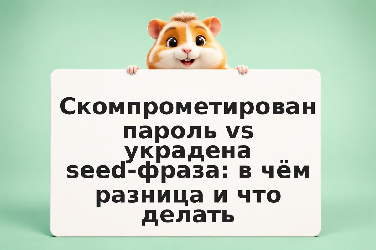 Скомпрометирован пароль vs украдена seed-фраза: в чём разница и что делать