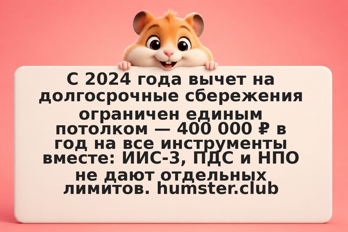 Общий лимит 400 000 ₽: ИИС-3, ПДС и НПО не суммируются в 2026