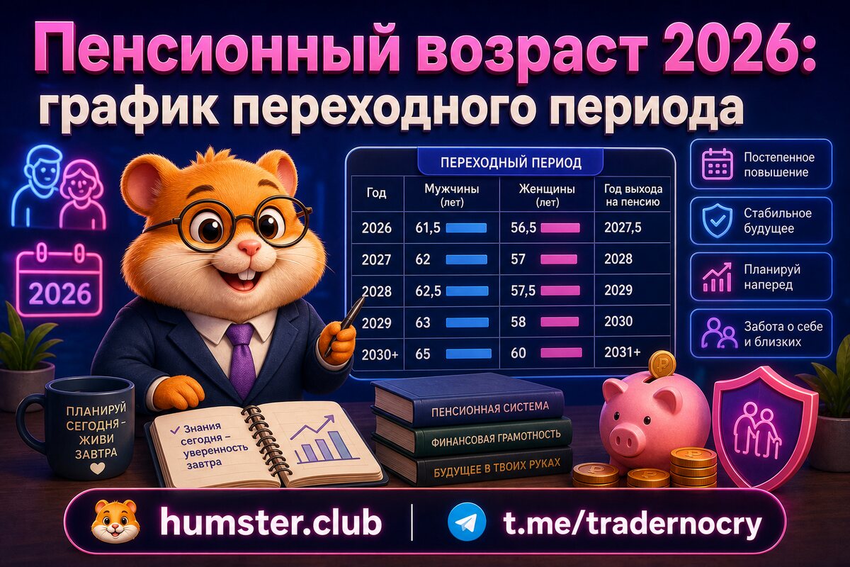 Пенсионный возраст 2026: график переходного периода
