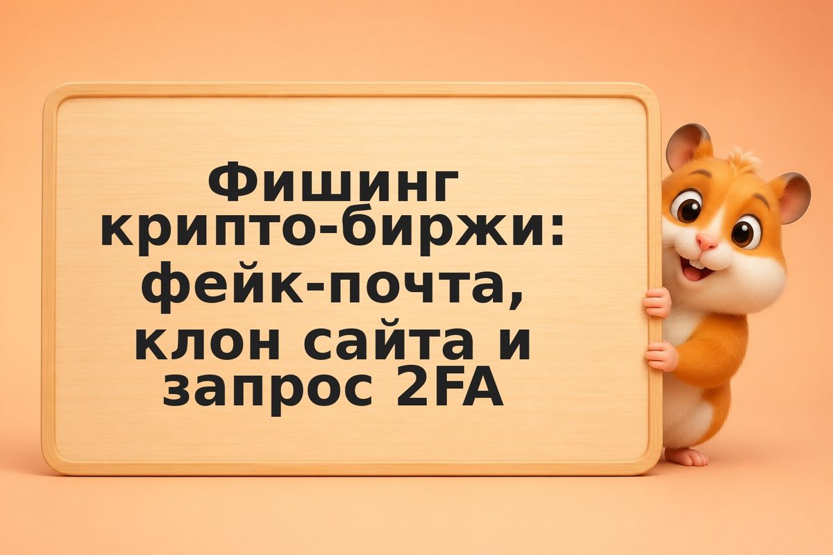 Фишинг крипто-биржи: фейк-почта, клон сайта и запрос 2FA
