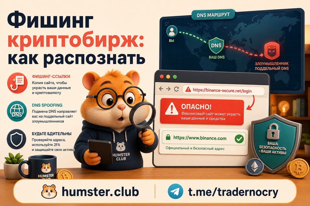 Фишинговые ссылки и DNS-подмена: как мошенники копируют сайты криптобирж