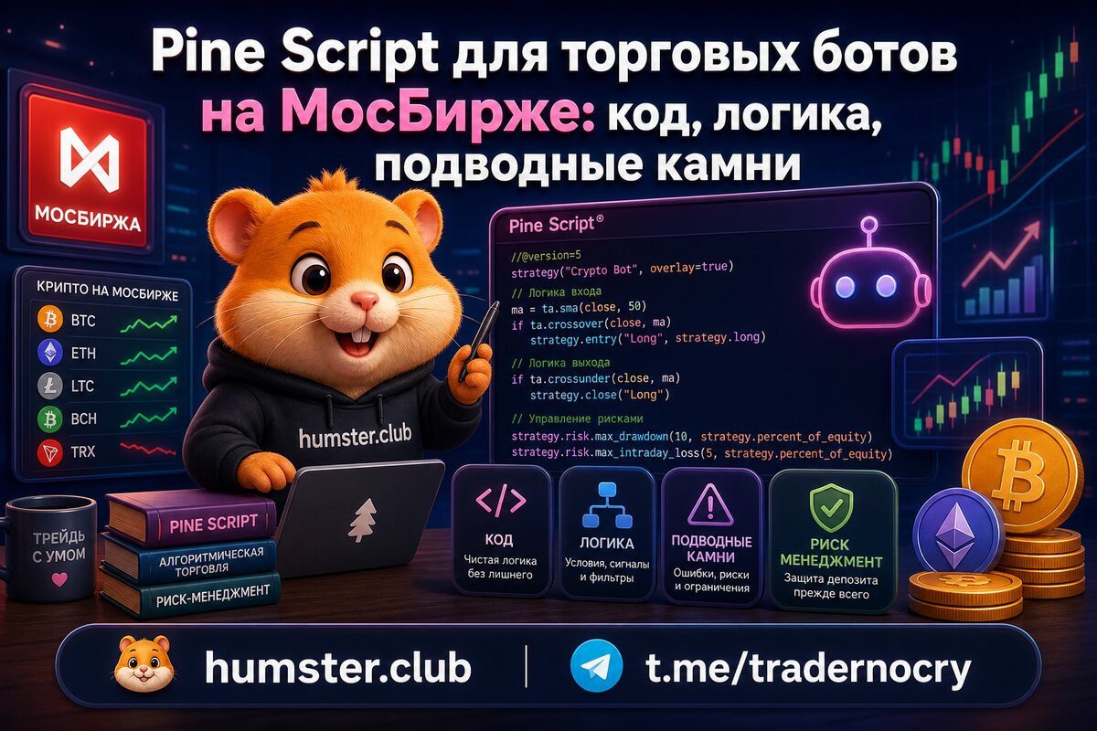 Pine Script для торговых ботов на МосБирже: код, логика, подводные камни