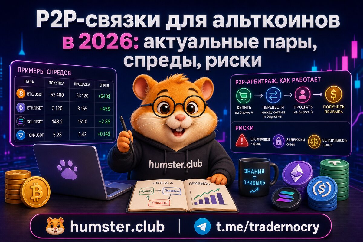 P2P-связки для альткоинов в 2026: актуальные пары, спреды, риски