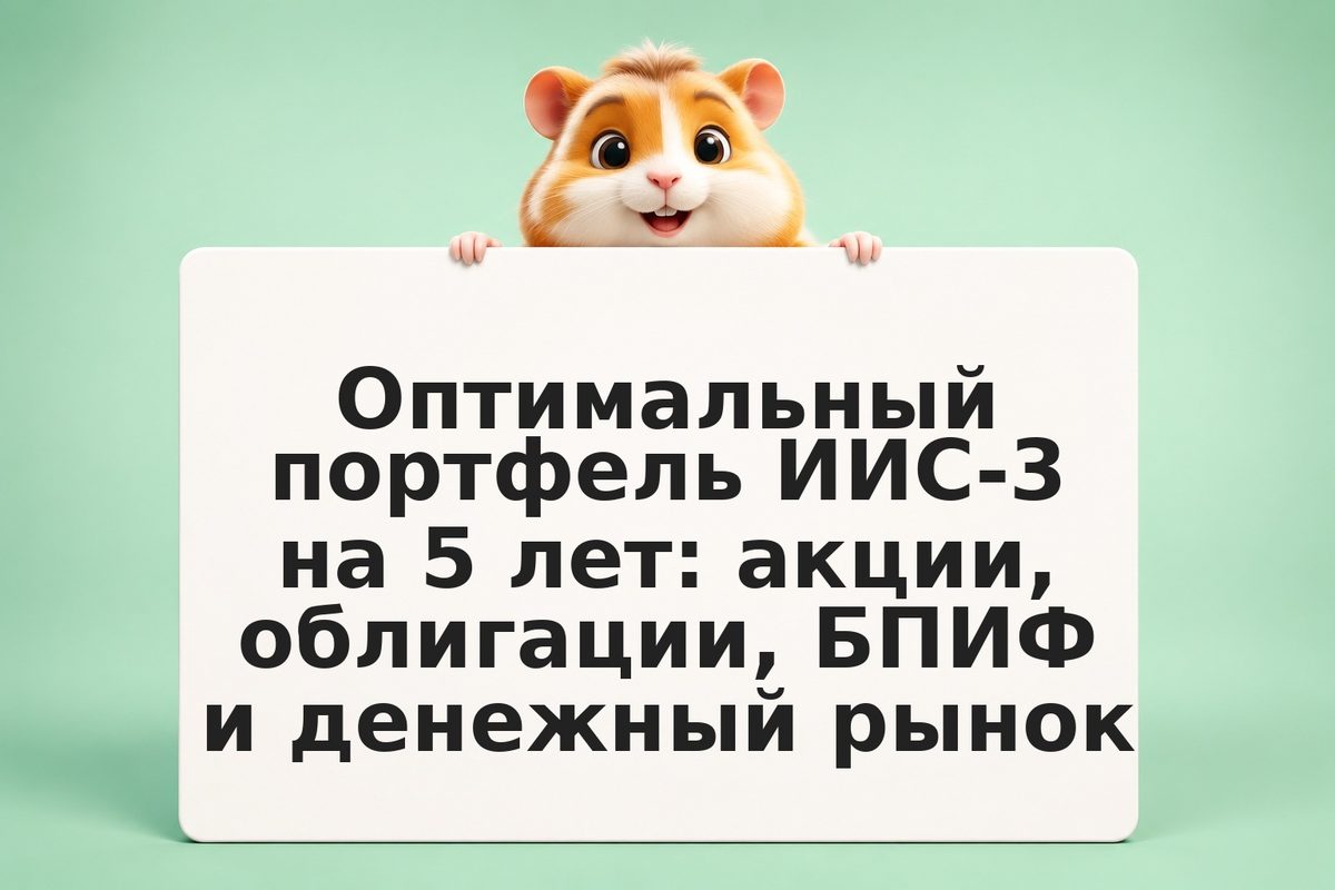 Оптимальный портфель ИИС-3 на 5 лет: акции, облигации, БПИФ и денежный рынок
