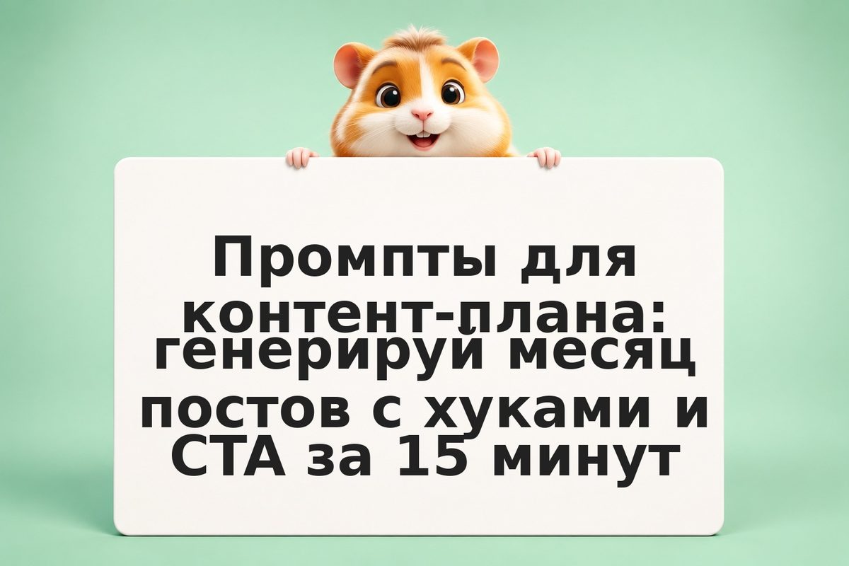 Промпты для контент-плана: генерируй месяц постов с хуками и CTA за 15 минут