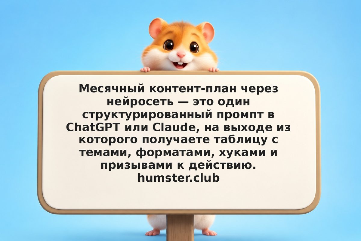Промпты для контент-плана: генерируй месяц постов с хуками и CTA за 15 минут