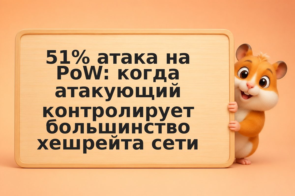51% атака на PoW: когда атакующий контролирует большинство хешрейта сети