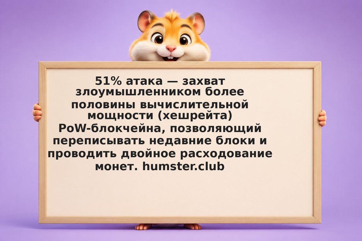 51% атака на PoW: когда атакующий контролирует большинство хешрейта сети