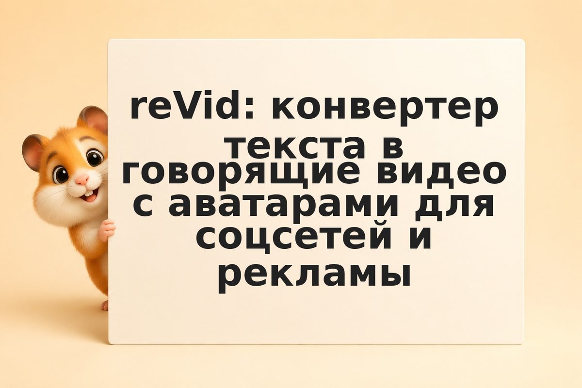 reVid: конвертер текста в говорящие видео с аватарами для соцсетей и рекламы