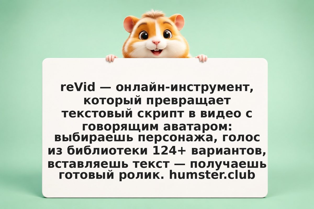 reVid: конвертер текста в говорящие видео с аватарами для соцсетей и рекламы