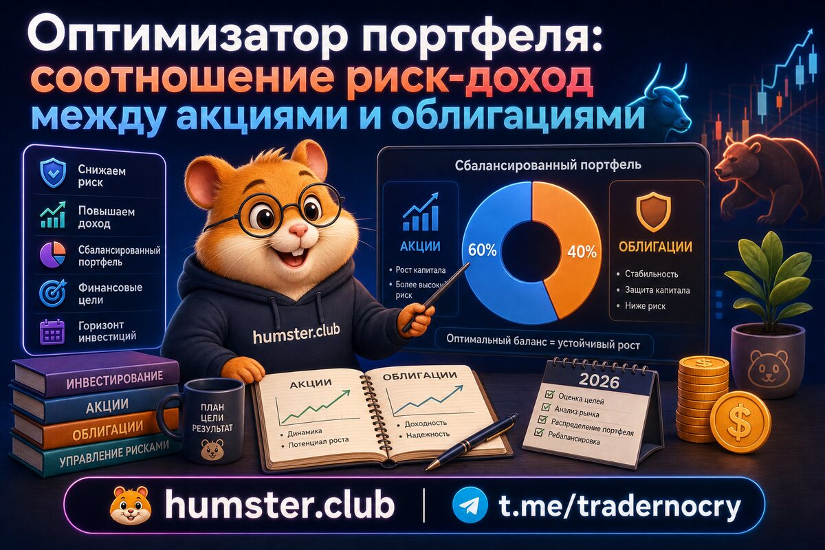 Оптимизатор портфеля: соотношение риск-доход между акциями и облигациями