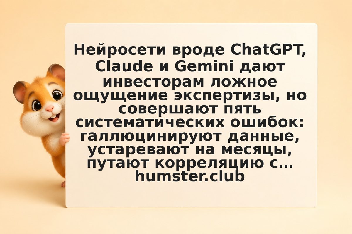Пять крупных ошибок искусственного интеллекта в инвестициях: от галлюцинаций до 