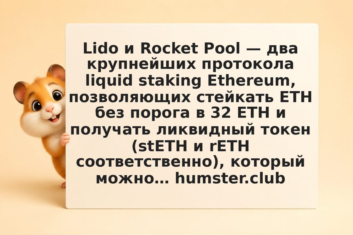 Rocket Pool против Lido: сравнение протоколов liquid staking ETH для инвестора