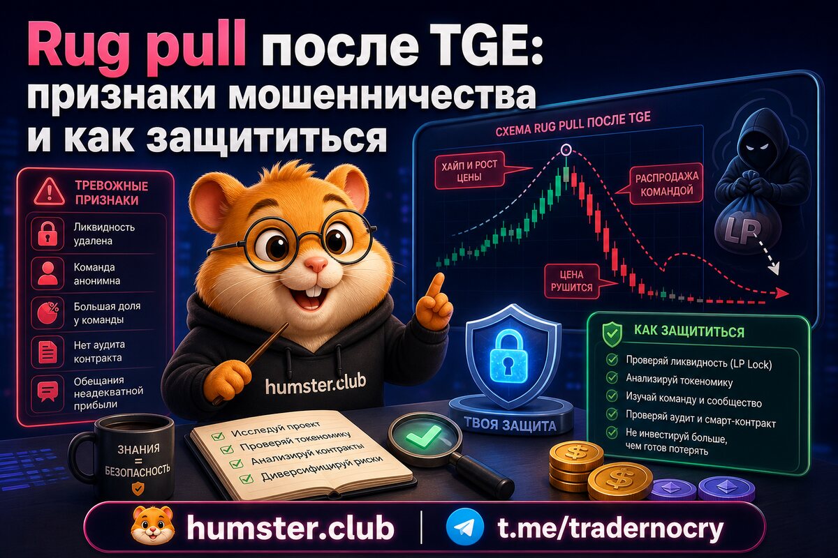 Rug pull после TGE: признаки мошенничества и как защититься