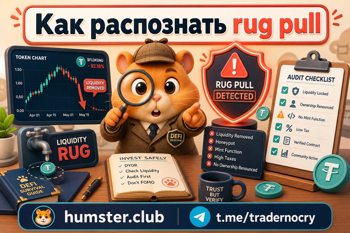 Rug pull в DeFi: красные флаги, анализ контракта и чек-лист перед инвестицией