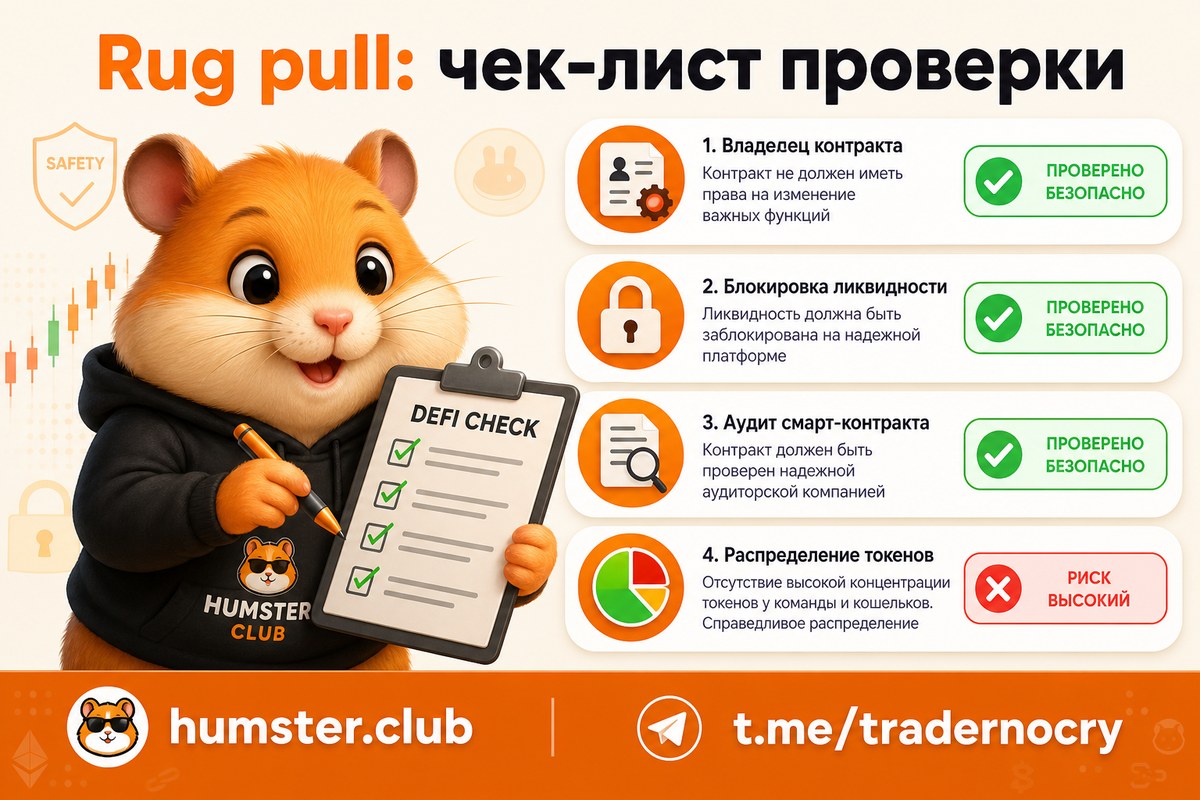 Rug pull в DeFi: красные флаги, анализ контракта и чек-лист перед инвестицией