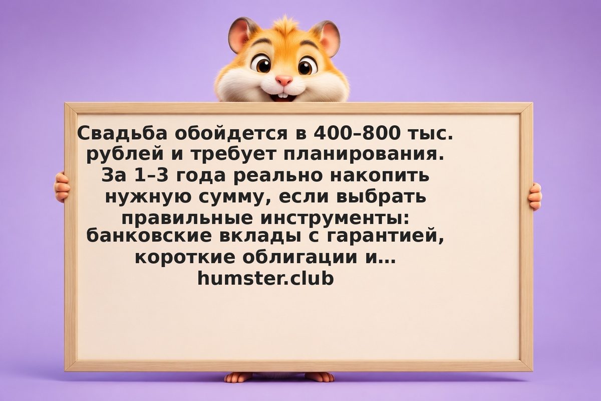Накопить на свадьбу: 1–3 года