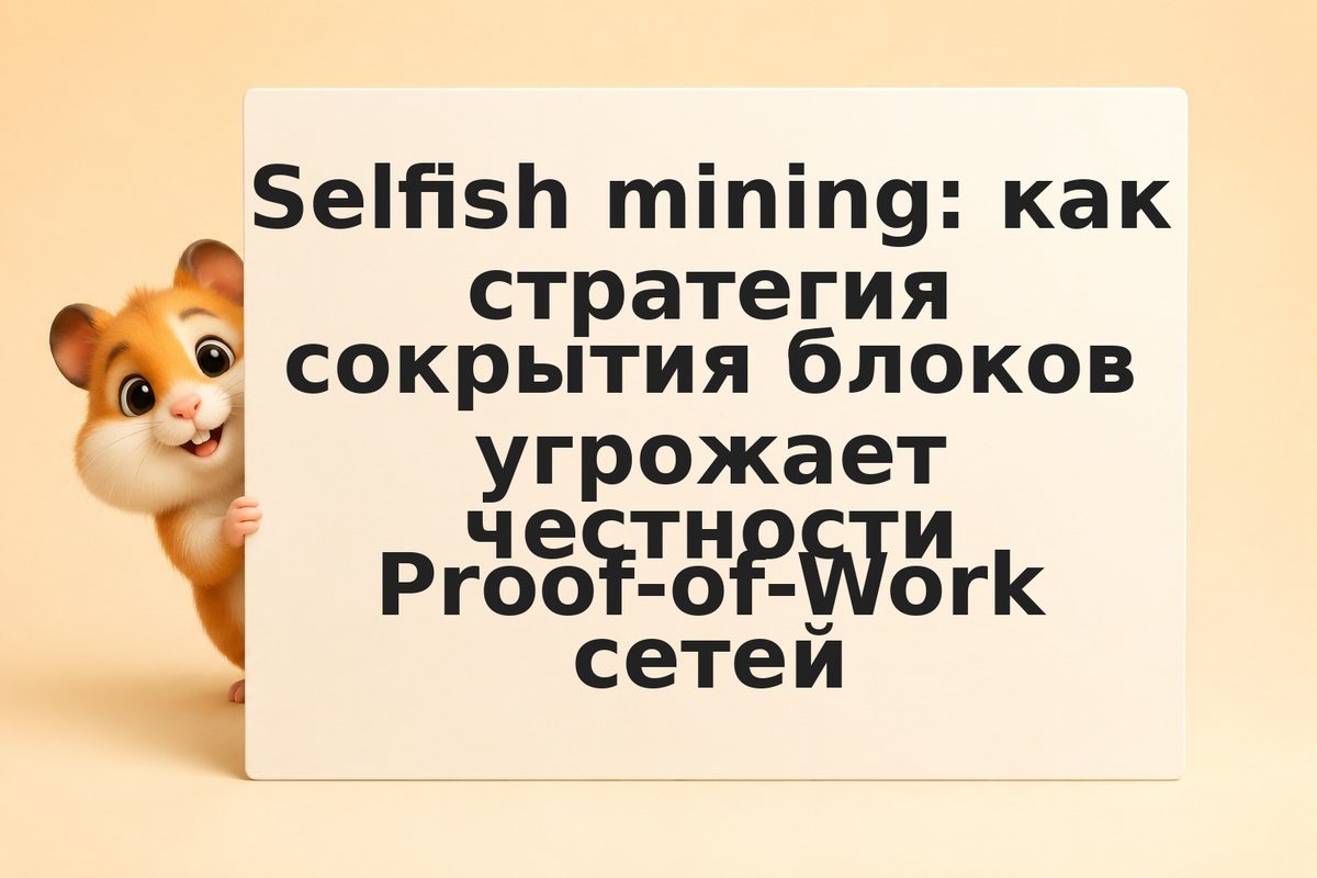 Selfish mining: как стратегия сокрытия блоков угрожает честности Proof-of-Work с
