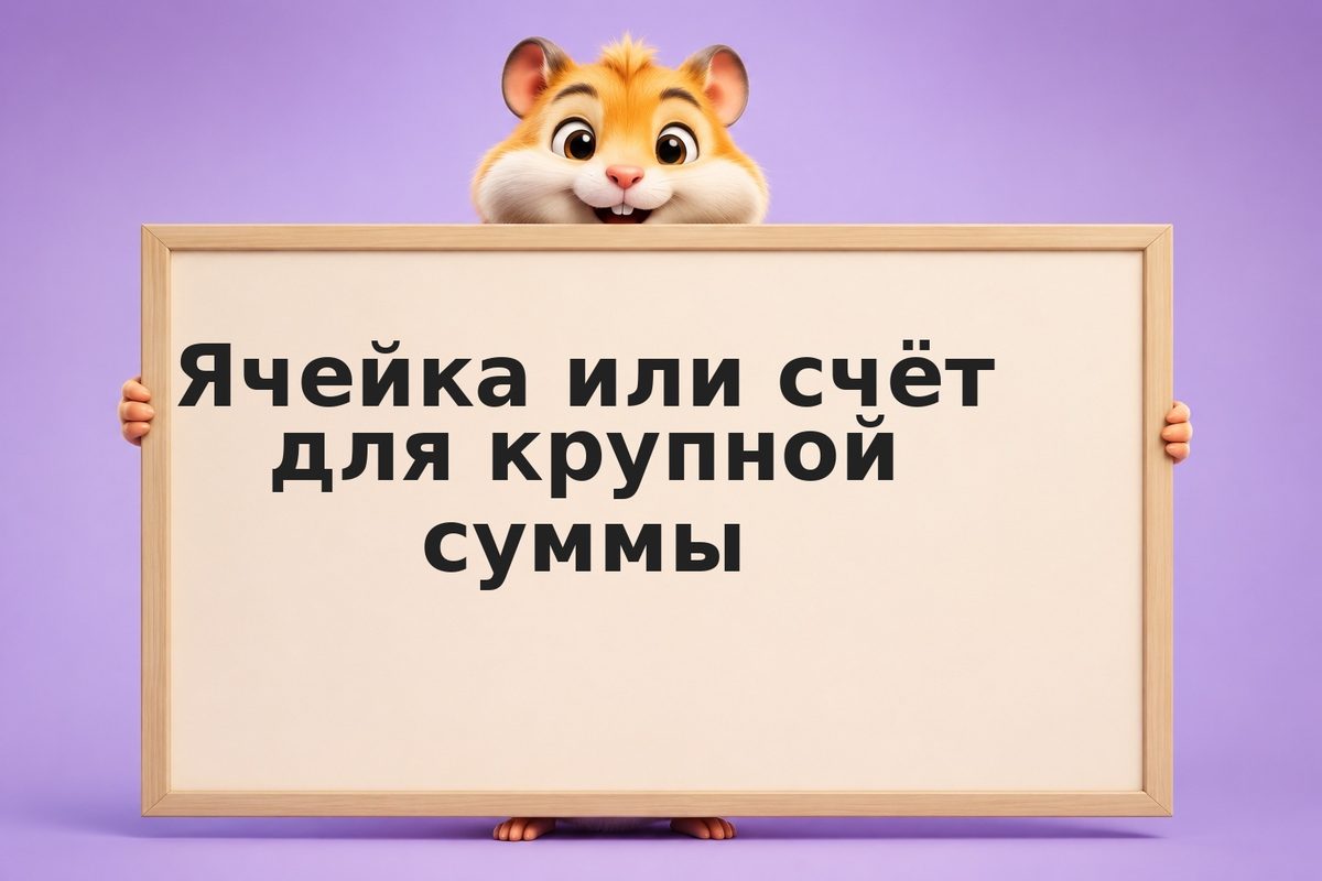 Ячейка или счёт для крупной суммы
