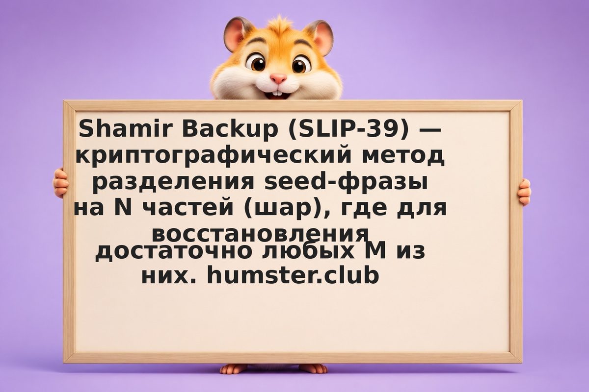 Shamir Backup: разделение seed-фразы на части по схеме M-of-N