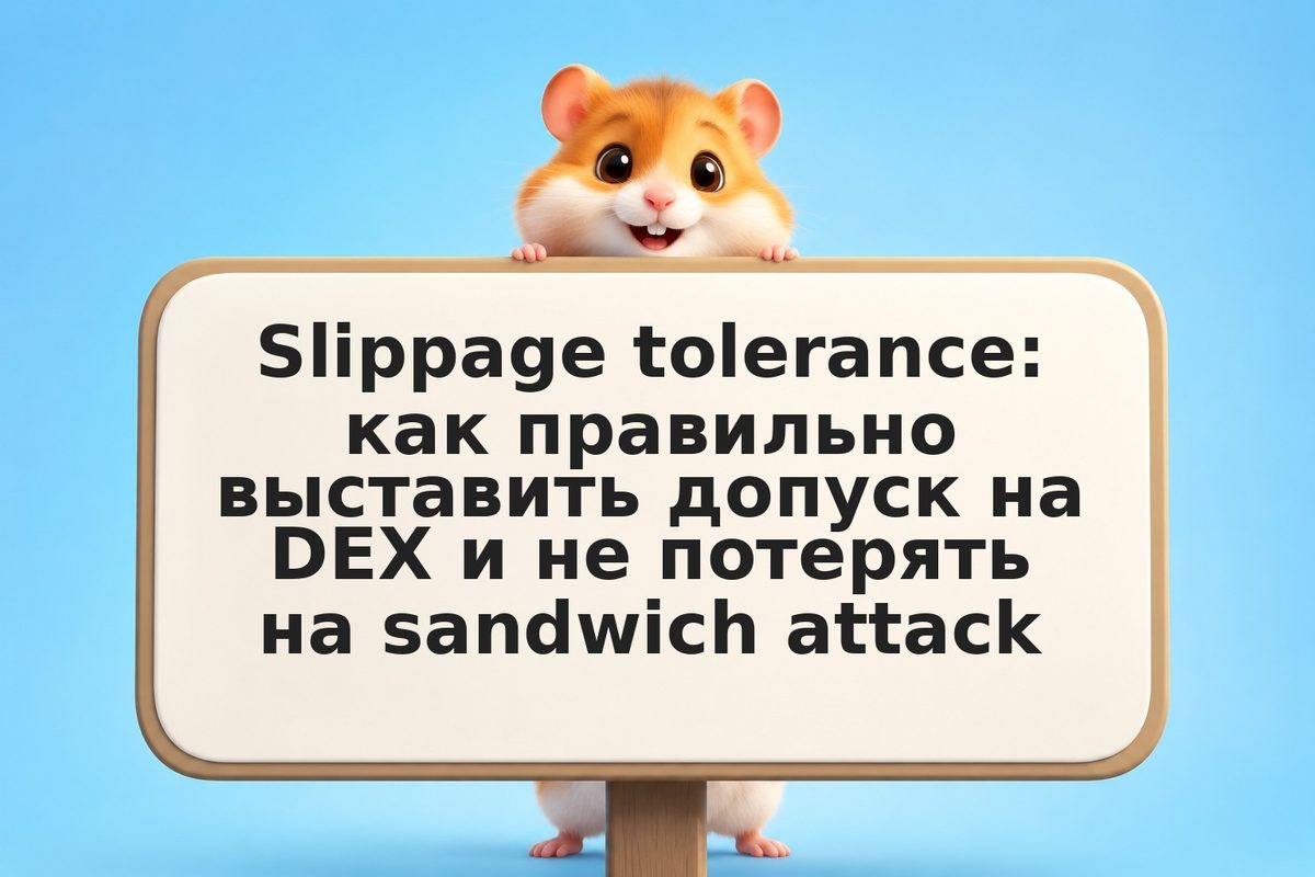 Slippage tolerance: как правильно выставить допуск на DEX и не потерять на sandw