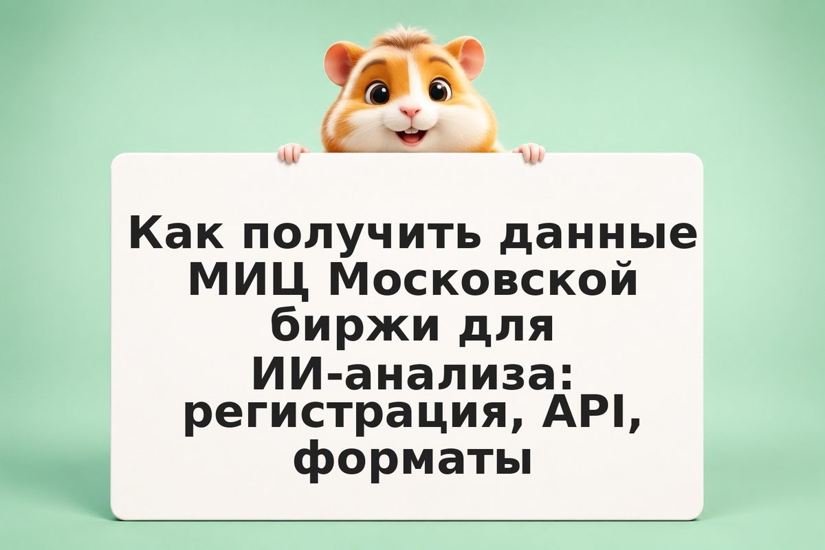 Как получить данные МИЦ Московской биржи для ИИ-анализа: регистрация, API, форма