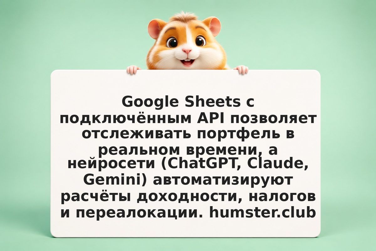 Как синхронизировать портфель в Google Sheets с AI-помощником: API, стоп-лосс, р