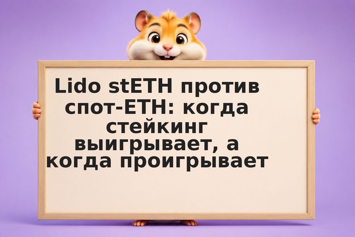 Lido stETH против спот-ETH: когда стейкинг выигрывает, а когда проигрывает