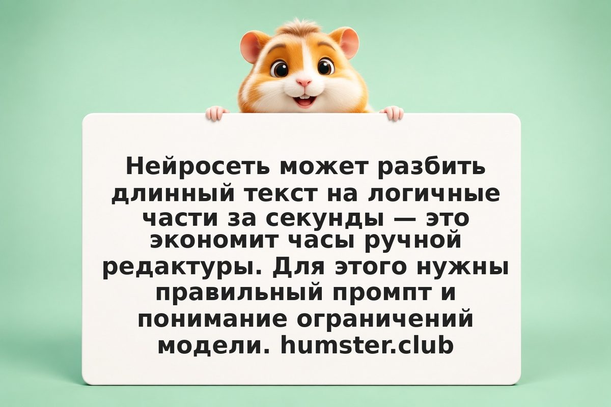 Структурирование больших текстов с помощью нейросетей