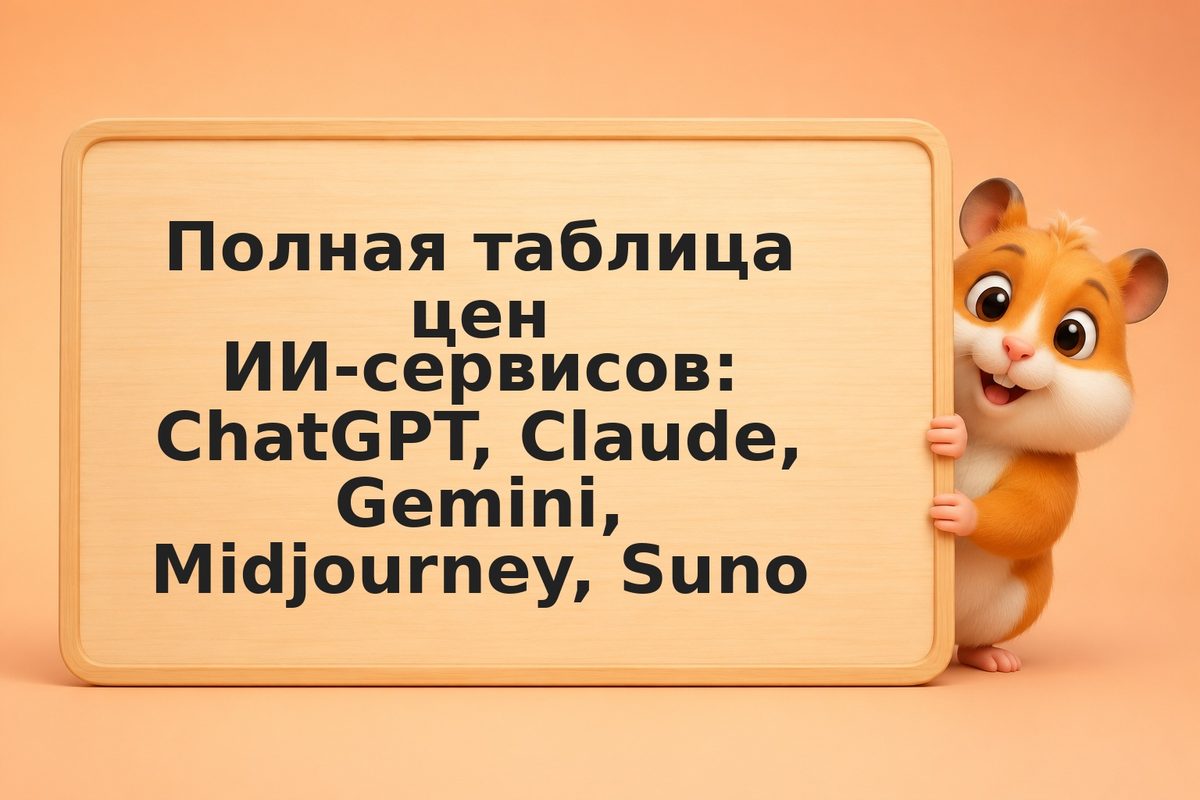 Полная таблица цен ИИ-сервисов: ChatGPT, Claude, Gemini, Midjourney, Suno