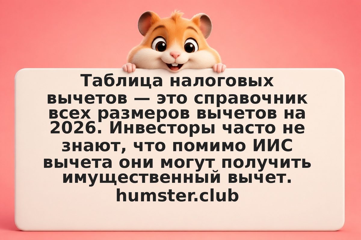 Таблица налоговых вычетов 2026: полный справочник