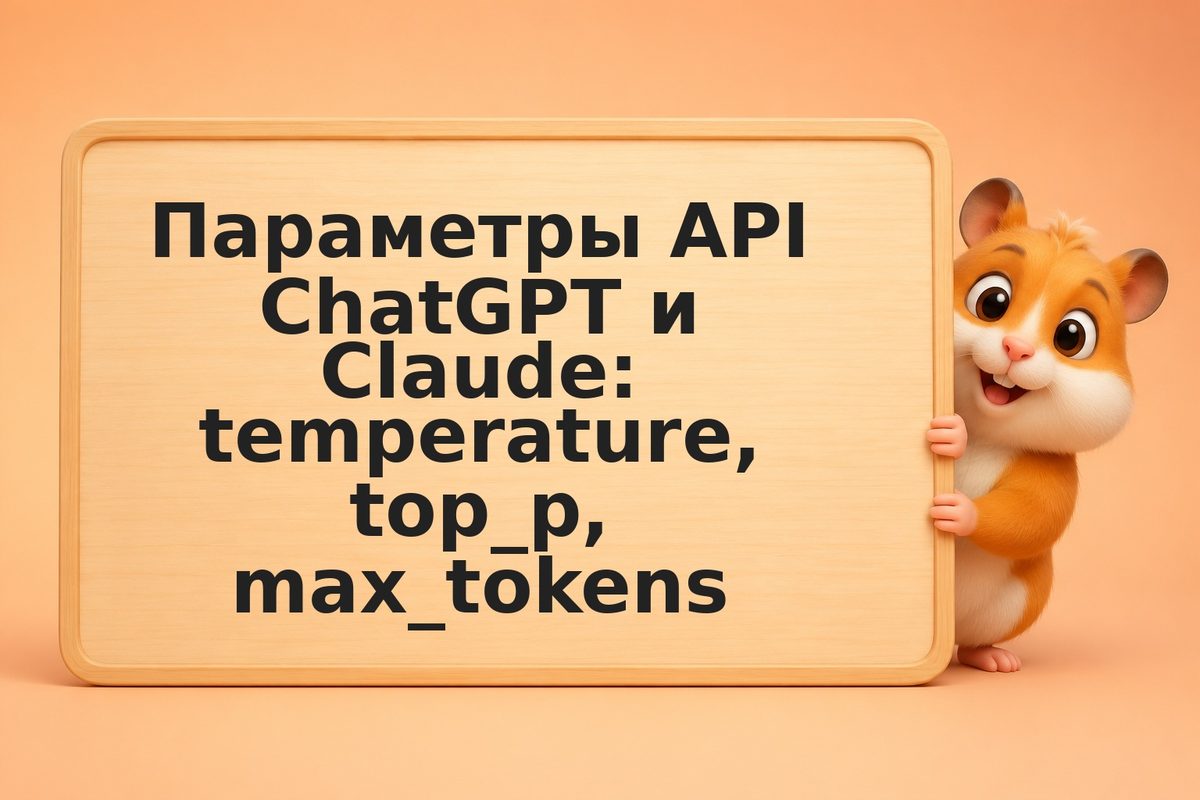 Параметры API ChatGPT и Claude: temperature, top_p, max_tokens