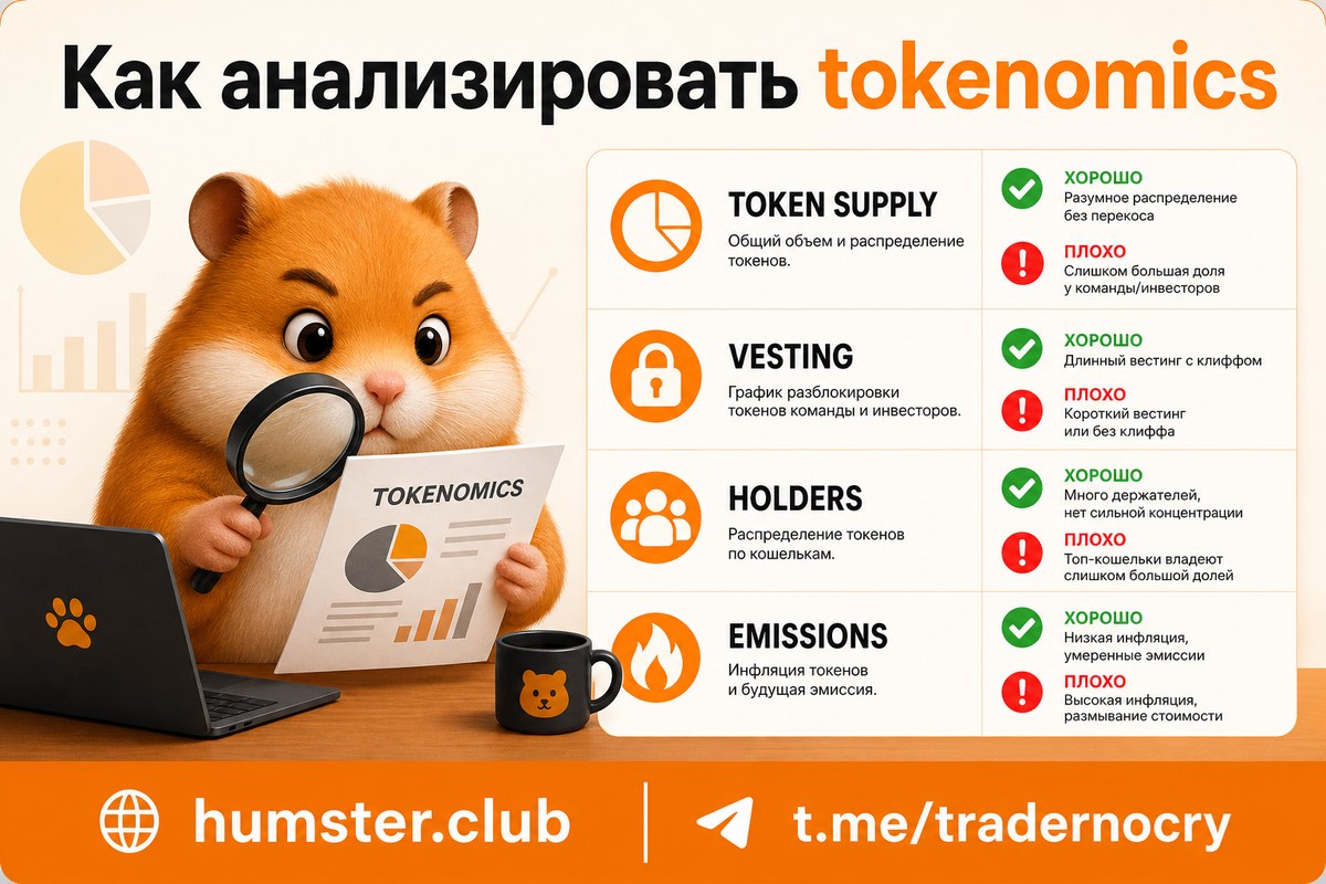 Анализ токеномики: распределение токенов, вестинг, эмиссия и механика стейкинга