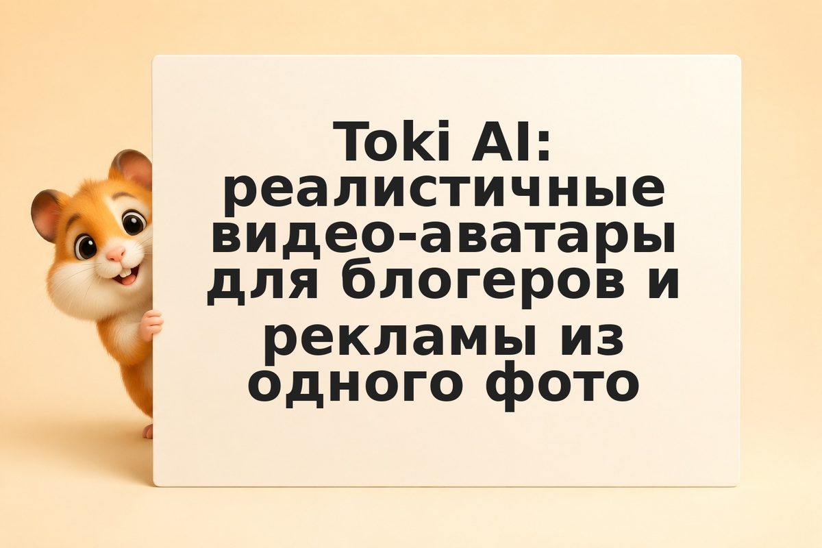 Toki AI: реалистичные видео-аватары для блогеров и рекламы из одного фото